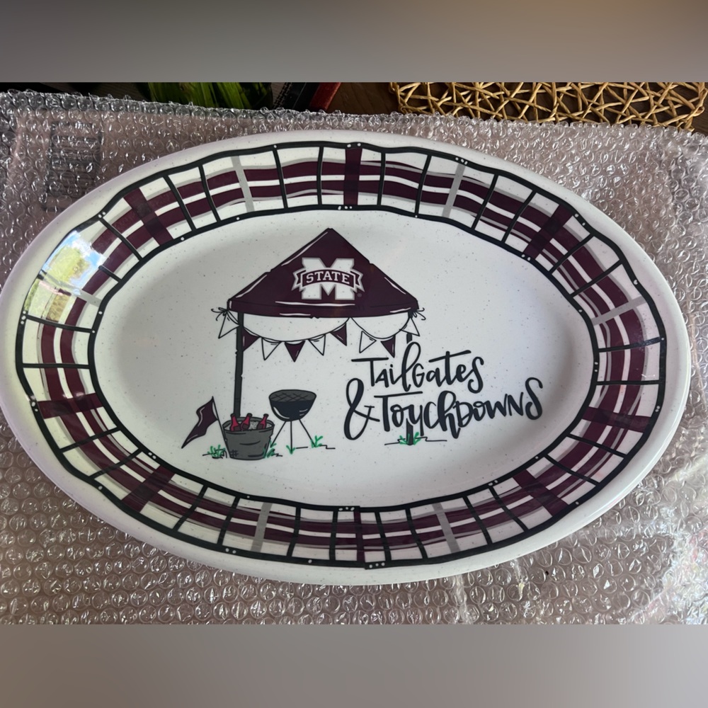NEW Magnolia Lane Ole Miss Melamine Tailgate Platter
